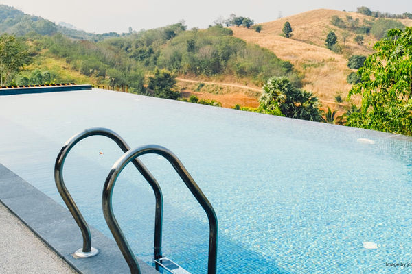 Solar-powered swimming pool