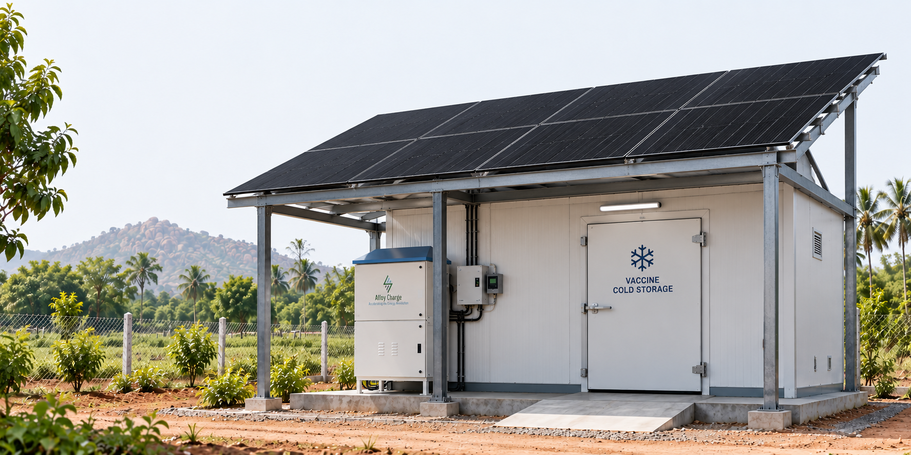 Vaccine cold storage powered by solar panels